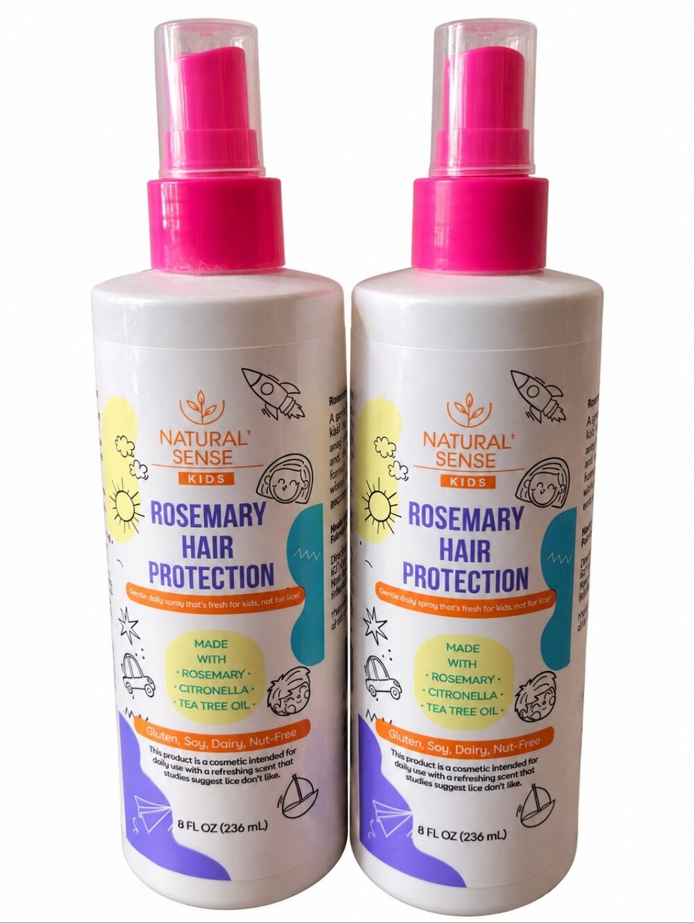 NATURAL SENSE KIDS ROSEMARY, CITRONELA & TEA TREE OIL HAIR PROTECTION 8 FL.OZ 2x